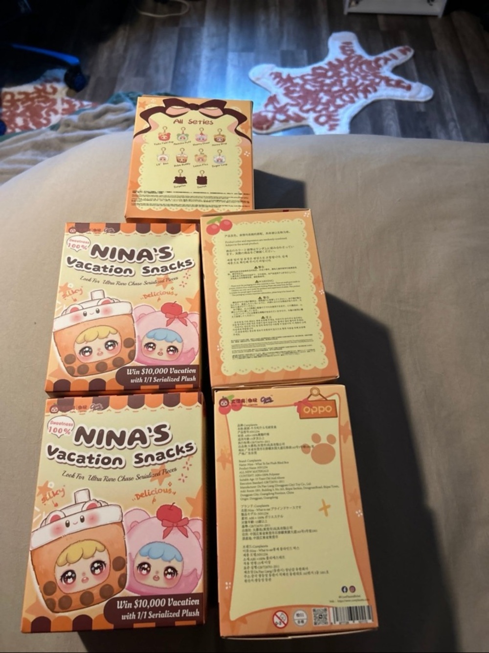 Oppo Nina's Vacation Snacks Plush Toy Boxes - Orange Yellow Brown